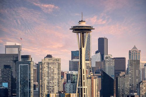 Zonsondergang boven Seattle