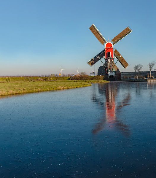 Moulin à bascule appelé De Rooie Wip, Hazerswoude, , South Holland par Rene van der Meer