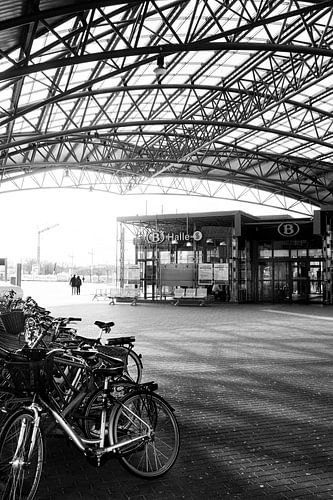 Treinstation Halle, België Monochroom