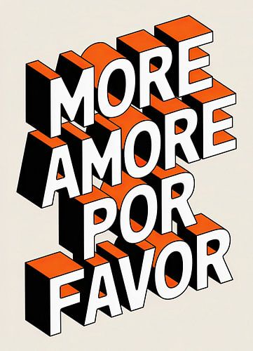 More Amor For Favor – 3D-typografieontwerp