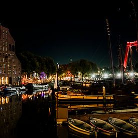 Rotterdamse haven bij nacht van Pix-Art by Naomi.k