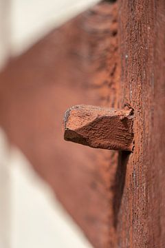 Oude houten spijker van Holger Spieker