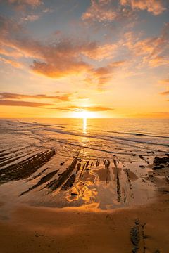 Praia do Magoito cliffs near Lisbon and Sintra at sunset by Leo Schindzielorz