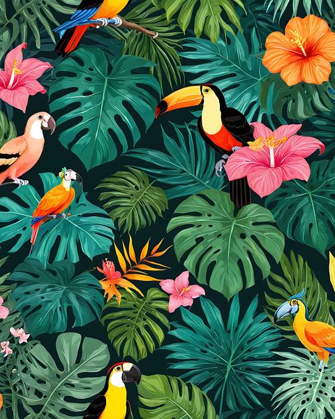 Paradis tropical motif jungle par Kintsugi99 