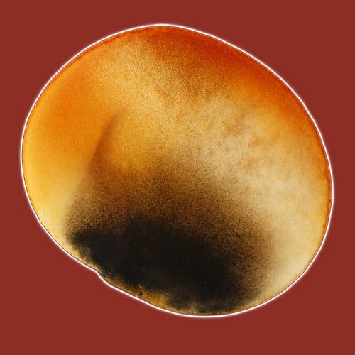 AMBER GLOW AQUA PETAL 996 – Abstracte Aquarel Print met Tangerine en Ruby Red Gloed