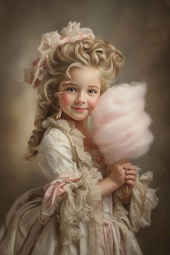 Fille baroque avec barbe à papa - Merry Painting