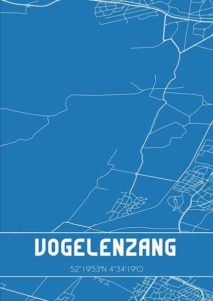 Blueprint | Map | Vogelenzang (North Holland) by Prints of Place