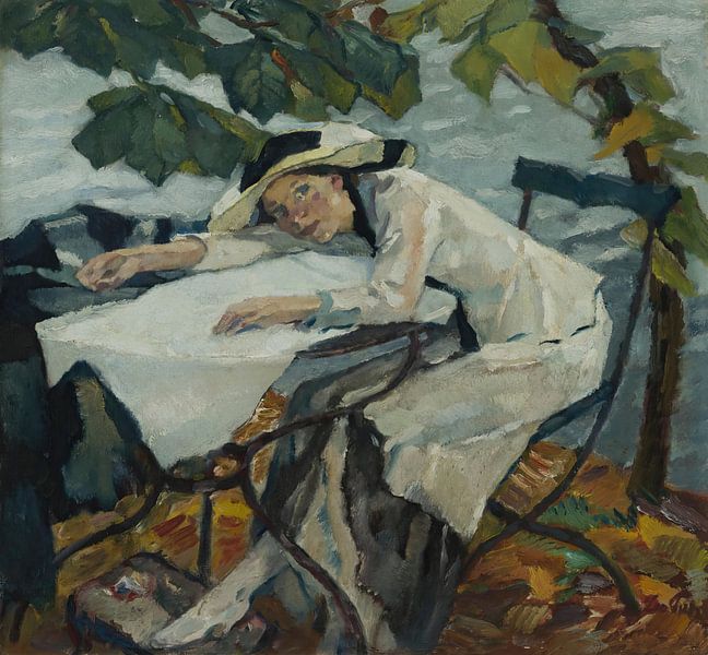 Leo Putz - Zomer (Hartmannsberg) (circa 1910) van Peter Balan
