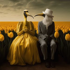 Surrealismus auf dem Tulpenfeld von Ton Kuijpers