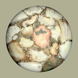 A round shape with rock.