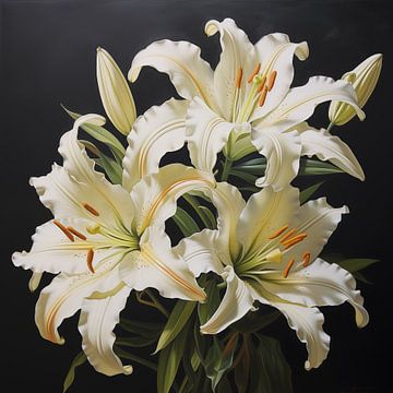 Lilienblüten im Stil der Ölmalerei von TheXclusive Art