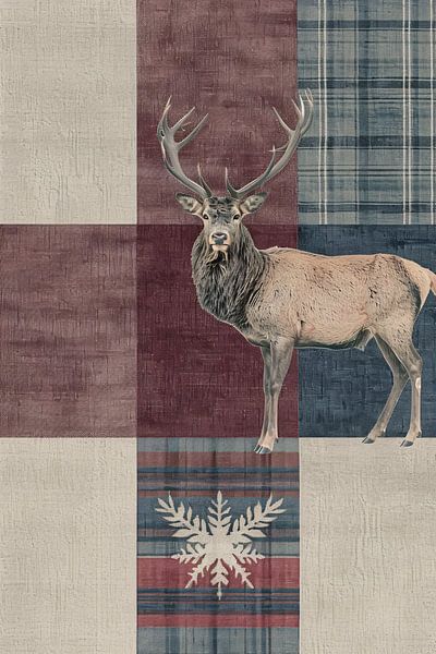 Elegant illustration of a deer in geometric style by Art & Soul Creations