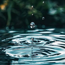 Fallender Regentropfen Nahaufnahme von Vlindertuin-Art