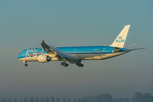 Landende KLM Boeing 787-10 Dreamliner.