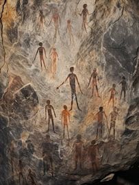 Cave Paintings Style Abstract by TOAN TRAN