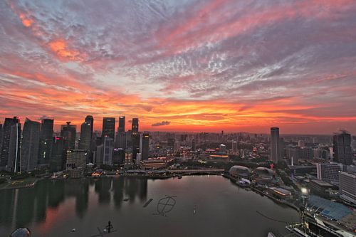 Vue de Singapour le soir