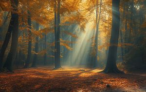Herbstliches Lichtbad im Wald