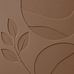 Bio-Tonrelief mit Blattmotiv in warmem Taupe