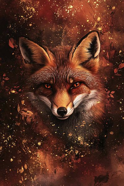 Fox with autumn colours portrait by Imperial Art House