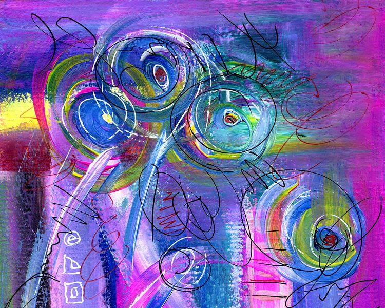 Modern room 82 Purple circles by Claudia Gründler