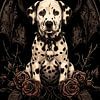 Dalmatiërs met vleermuisvleugels en doodshoofden van Pixelbull Design