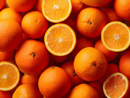 Verse sinaasappels in fel oranje