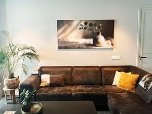 Japanese ceramics with leaf