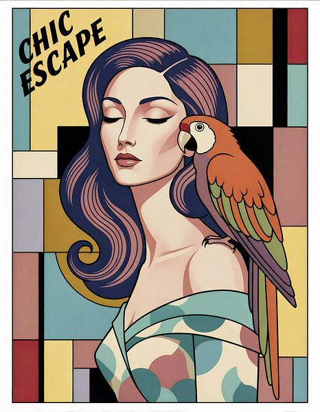 Chic Ontsnappen Een Levendig Pop-Art Meesterwerk van Jan Keteleer