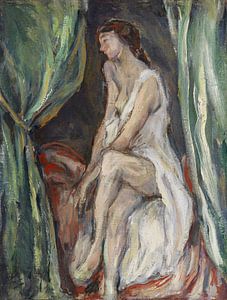 Karl Hofer, Sitzende Figur in einem Raum (linkes Profil), um 1912