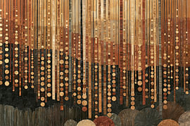 Golden rain in gold and copper by Lina van Oers