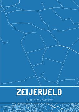Blauwdruk | Landkaart | Zeijerveld (Drenthe) van Rezona