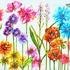 "Zomerbloemen illustratie "  bloemen mijn zomerliefde" van Ineke de Rijk