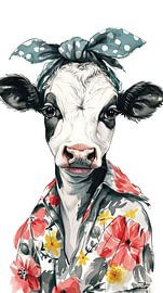 vache de ferme abstraite sur Gelissen Artworks