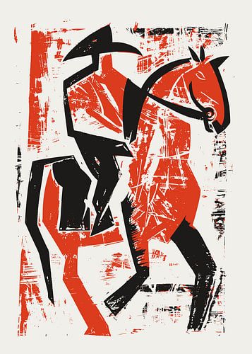 Abstract horse rider