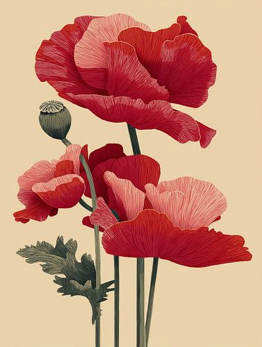 Poppy in block print