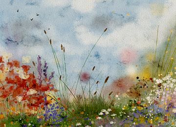 Bunte Sommerwiese von AnkieArt