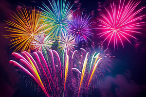 Feuerwerk im Nachthimmel Illustration