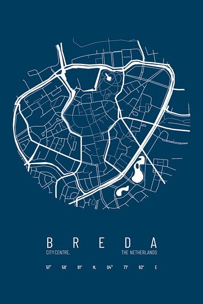 City map of Breda by Walljar