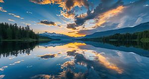 Abendstimmung am See, Himmelsreflexion