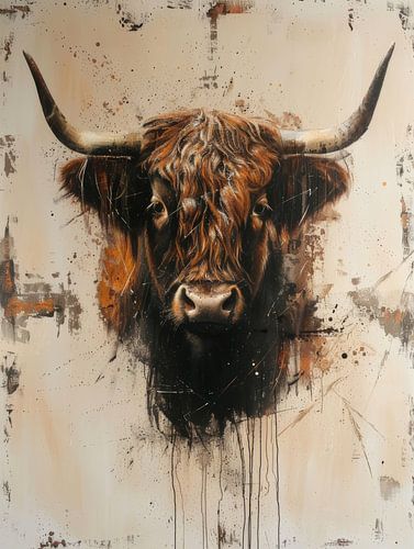 Gaze of Wisdom - Scottish Highlander in Monochrome