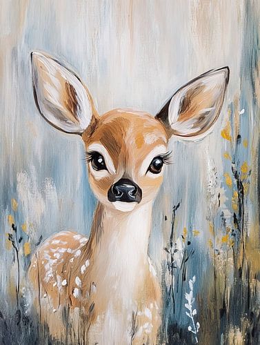 Freundlicher kleiner Bär mit Blumen