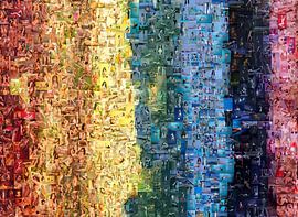 Rainbow mosaic of photos with eroticism
