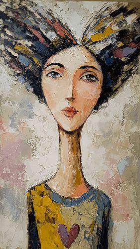 Floating Heart Lantern Emotional Abstract Portrait