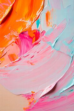 Gekleurde penseelstreken - Abstracte compositie van Poster Art Shop