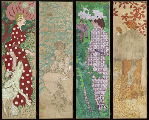 Decoratieve panelen - Vrouwen in de tuin, Pierre Bonnard
