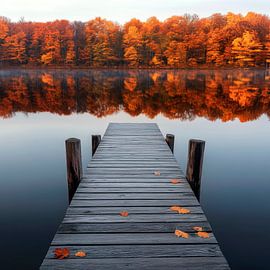 Herbstreflexion am See von Poster Art Shop