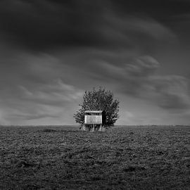 Das Haus - minimalistische Schwarz-Weiß-Fotografie in der Nähe von Eemdijk und Spakenburg von Fotograaf Remco