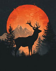Majestic Deer Silhouette