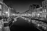 Quiet evening on a Leiden canal (black and white) by Jeroen de Jongh Photography thumbnail