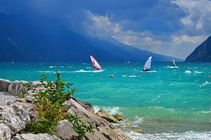 Surfeurs à Riva, sur le lac de Garde